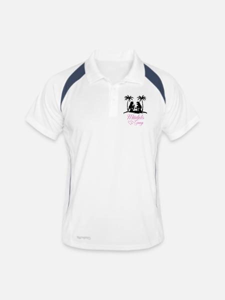 Girls' Gang Lettering with Hearts - Men's Polo breathable - white/navy - Front
