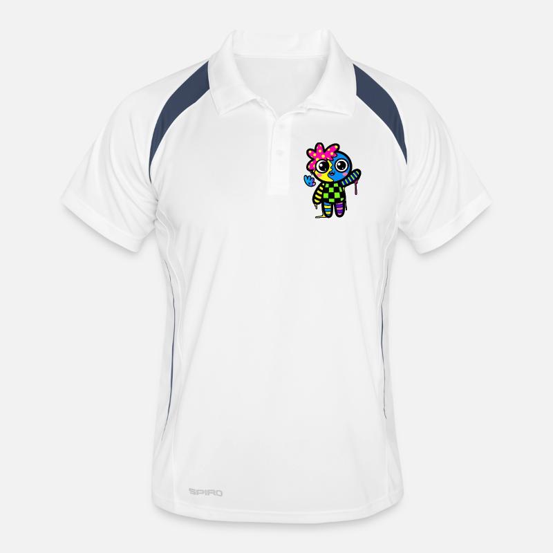 Split Face Rainbow Pop Art - Men's Polo breathable - white/navy