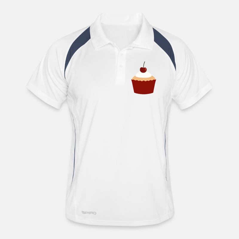 Cherry Cream Cupcake Charm Men's Polo breathable