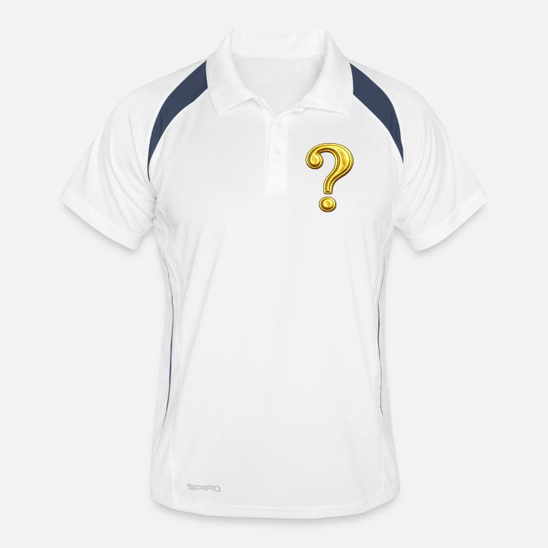 Golden Question Mark Design Men's Polo breathable