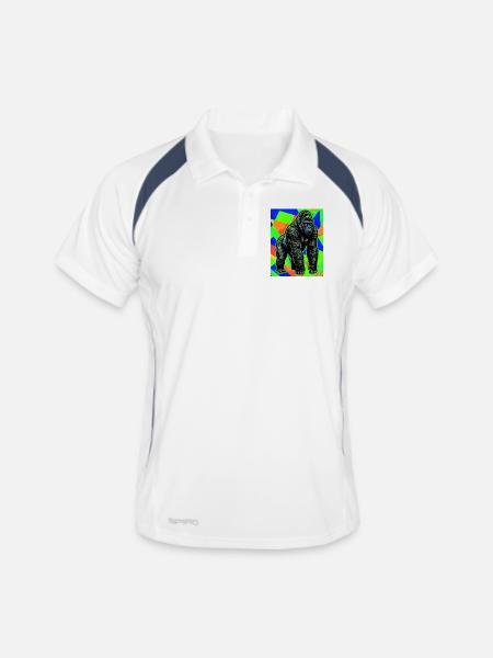 gorille - Polo respirant Homme - blanc/marine