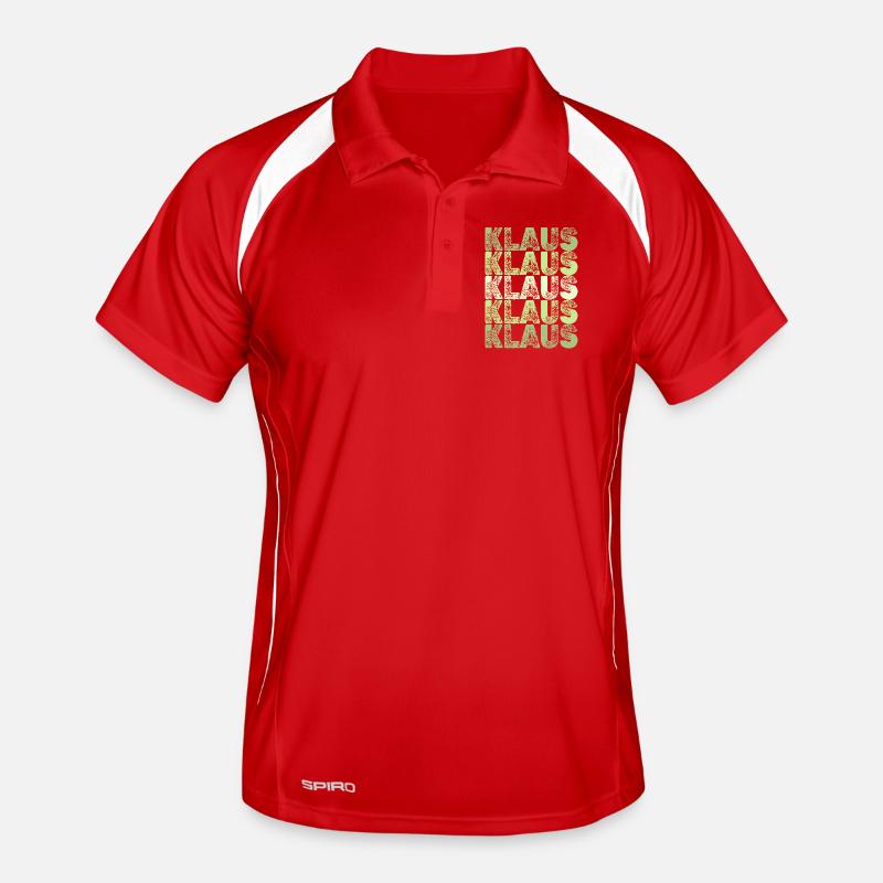 Klaus Grid Schriftzug Muster Männer Polo atmungsaktiv