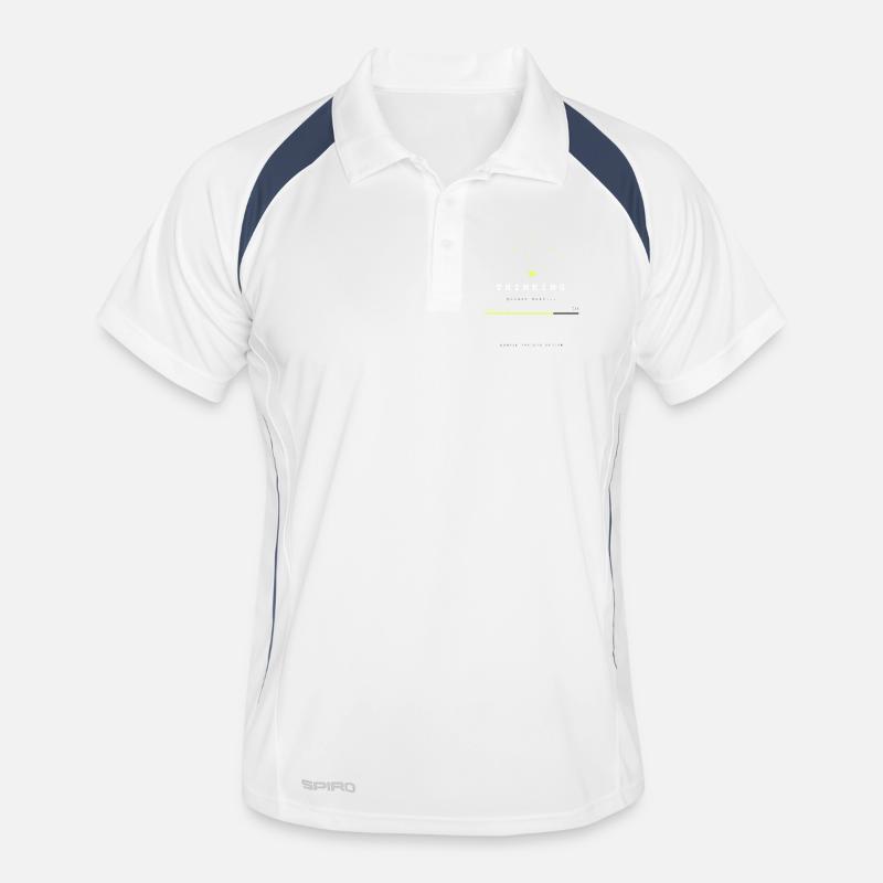 BRAIN.EXE IS LOADING - Polo respirant Homme - blanc/marine