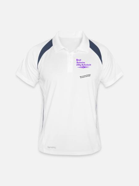 Tattoo falscher Zettel - Männer Polo atmungsaktiv - Weiß/Navy - Vorne