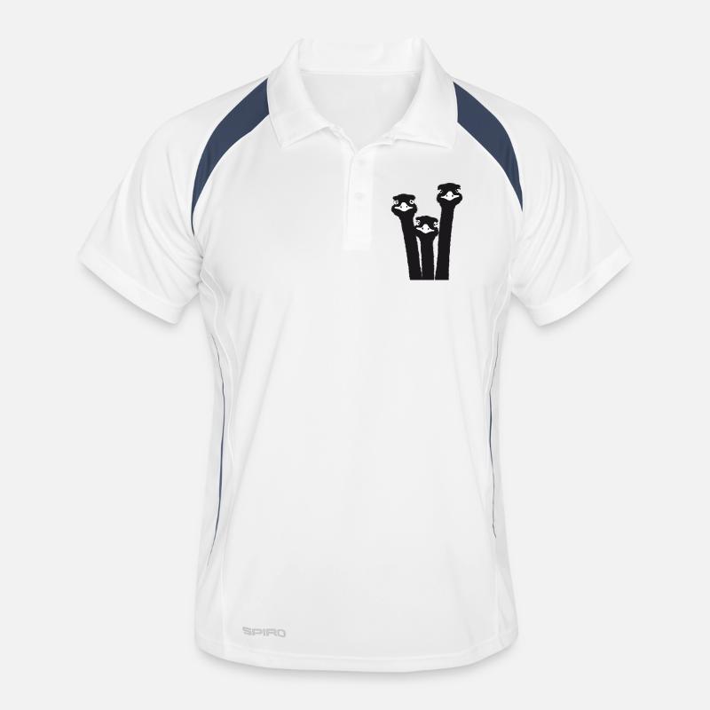 Nandu, tête d’autruche, émeu, autruche Polo respirant Homme