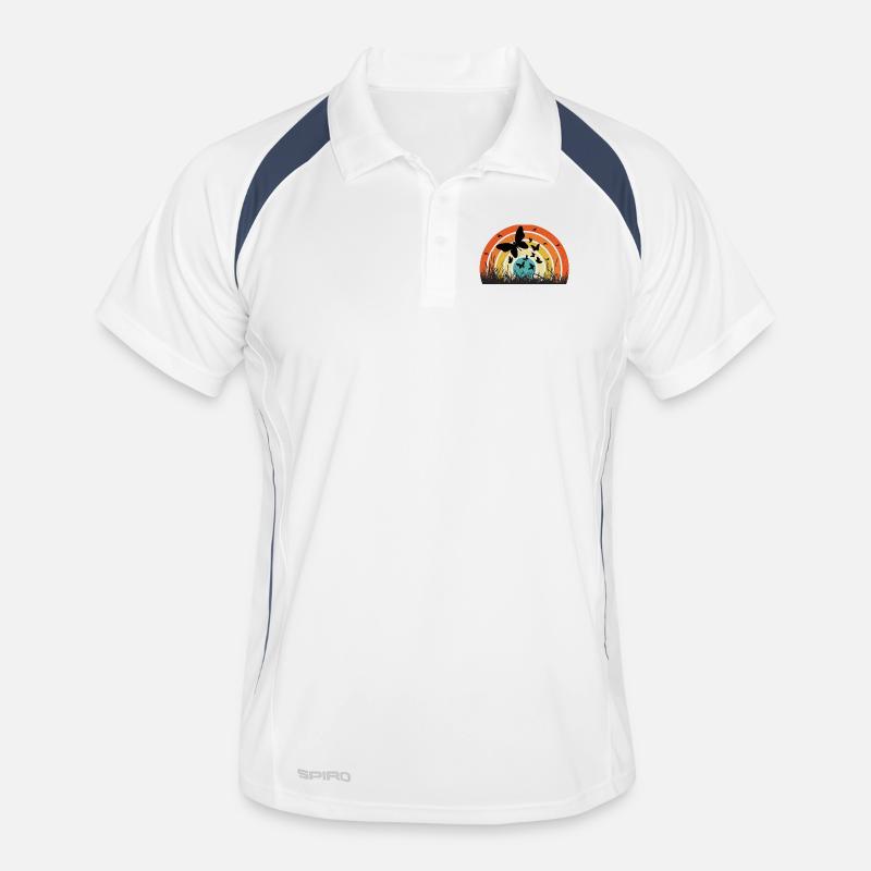 Cercle de papillons coloré au coucher du soleil Polo respirant Homme