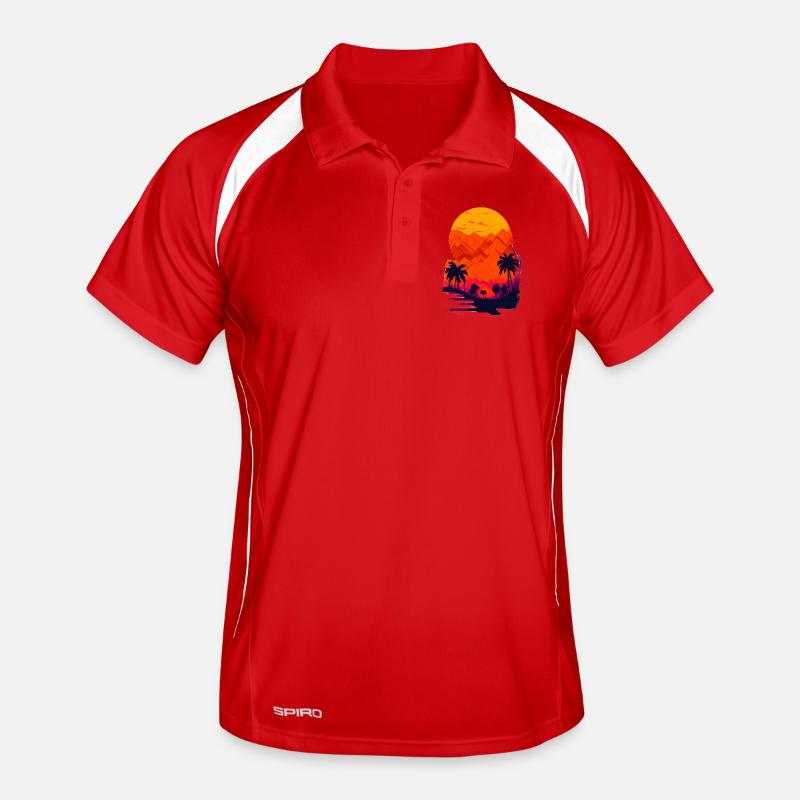 Coucher de soleil dans le désert Polo respirant Homme