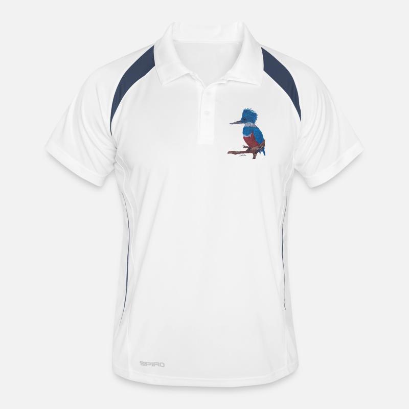 Ein charismatischer Eisvogel. - Männer Polo atmungsaktiv - Weiß/Navy