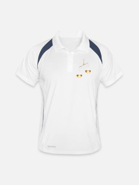 Golden Libra Balance Symbol in Noble Style - Men's Polo breathable - white/navy - Front