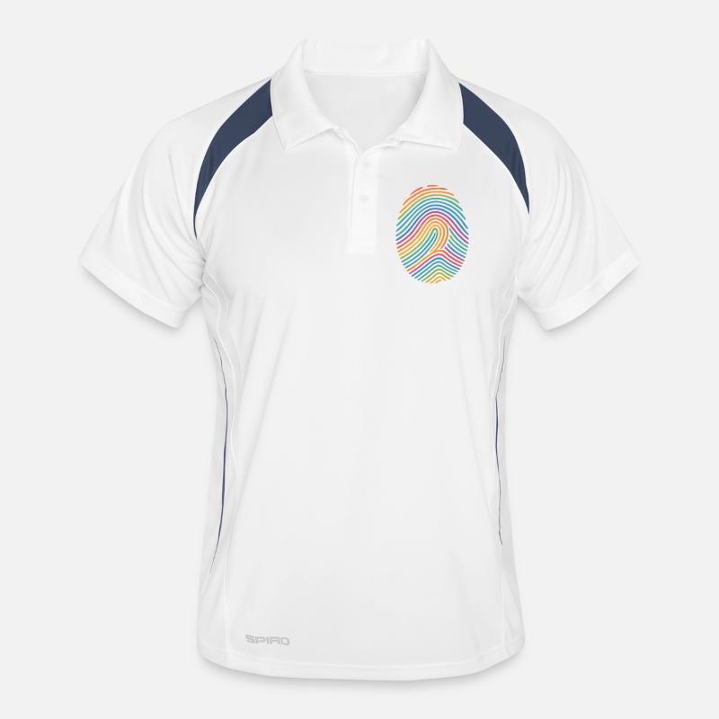 Rainbow Fingerprint Pattern | Diversity Men's Polo breathable