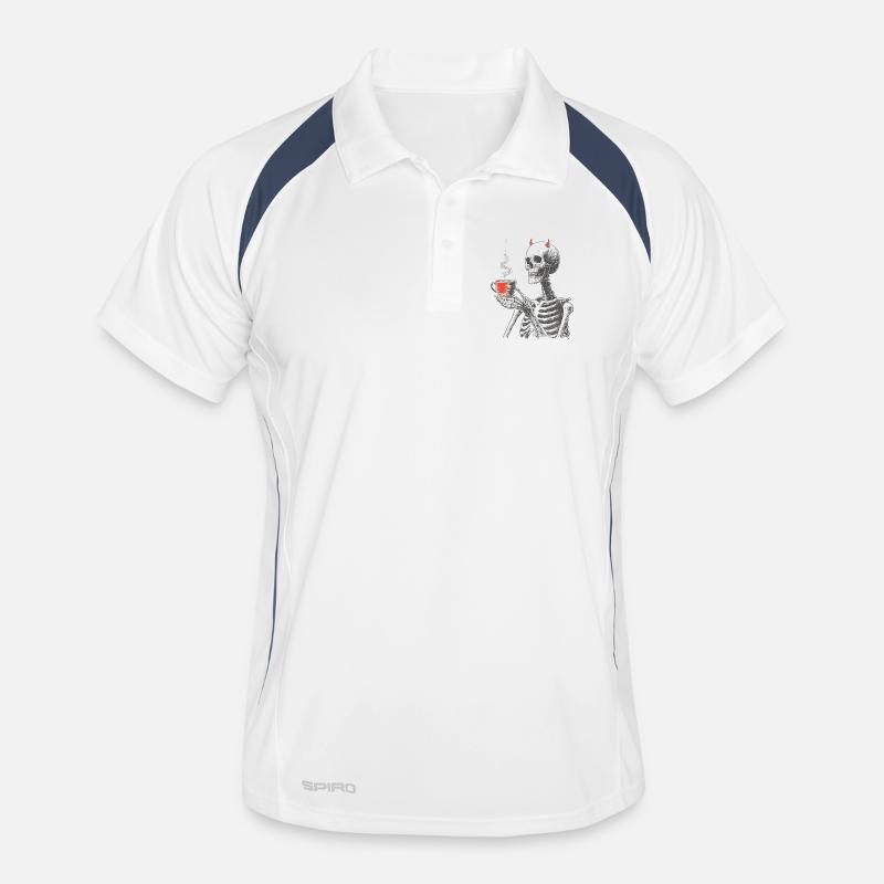 Devilish Coffee Skeleton - Men's Polo breathable - white/navy