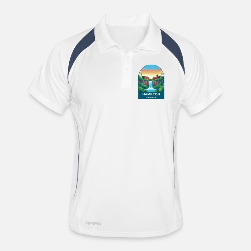 Affiche de voyage de la ville de la cascade à Hamilton, Canada Polo respirant Homme