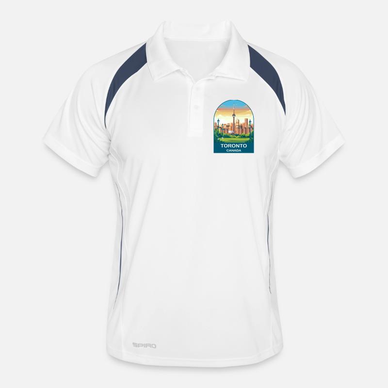 Toronto Canada Affiche de voyage de la Skyline de la tour CN Polo respirant Homme