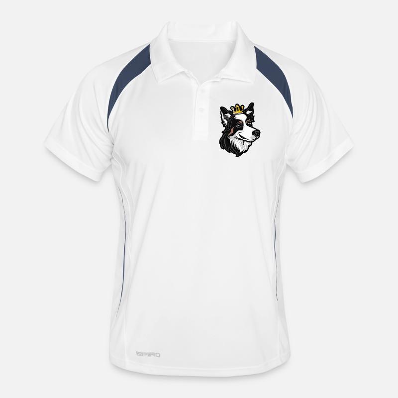 Border Collie Hund Krone Männer Polo atmungsaktiv