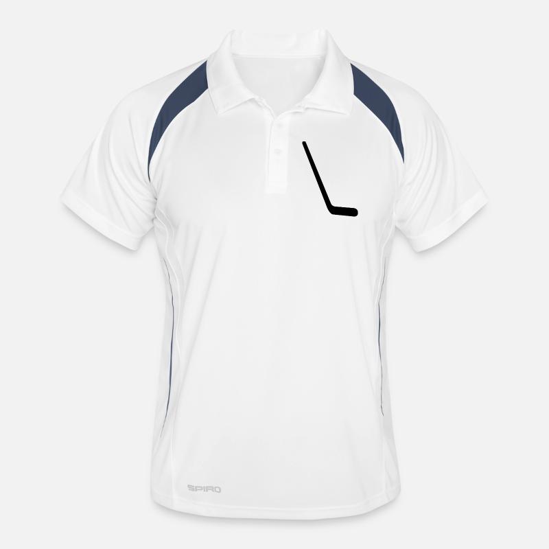 Hockeyschläger - Männer Polo atmungsaktiv - Weiß/Navy