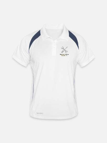Reparier Mich Pixelwerkzeug - Männer Polo atmungsaktiv - Weiß/Navy - Vorne