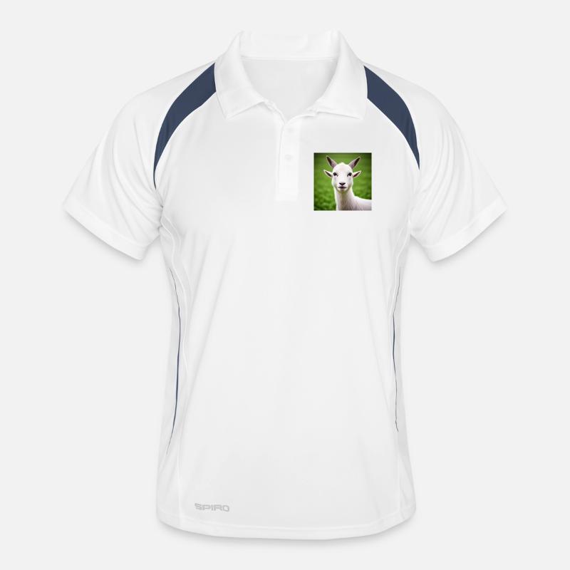 Chèvre blanche en gros plan Polo respirant Homme