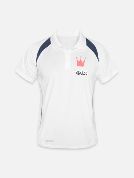 Cadeau couronne princesse princesse - Polo respirant Homme - blanc/marine - Devant