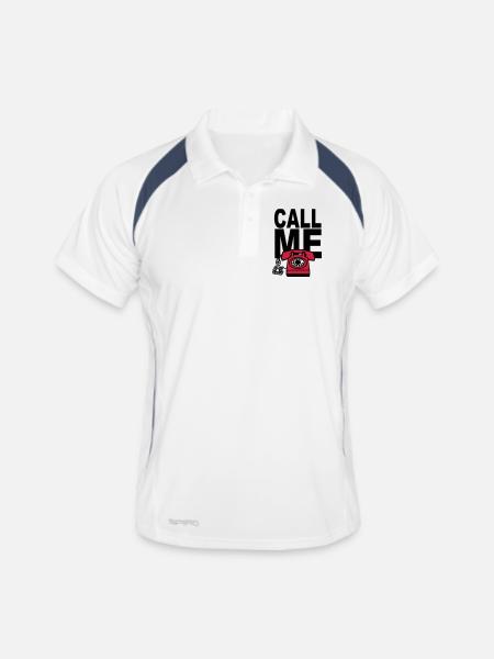 CALL ME - Men's Polo breathable - white/navy - Front
