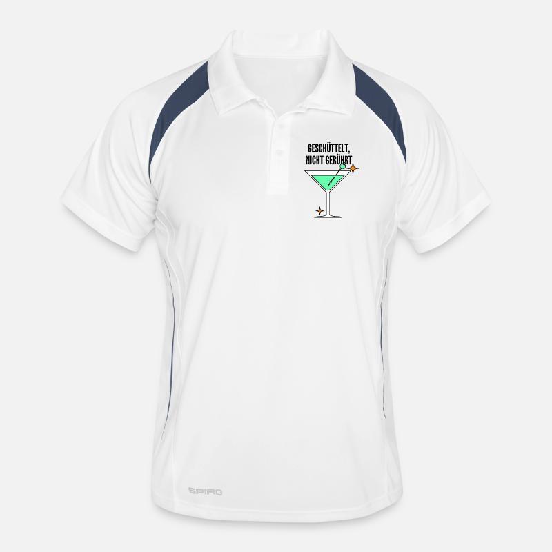 Mintmartini Neon Stil - Männer Polo atmungsaktiv - Weiß/Navy