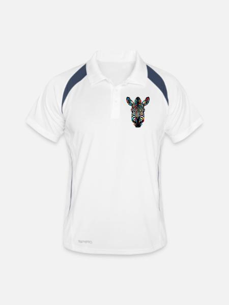 Zebra - Men's Polo breathable - white/navy