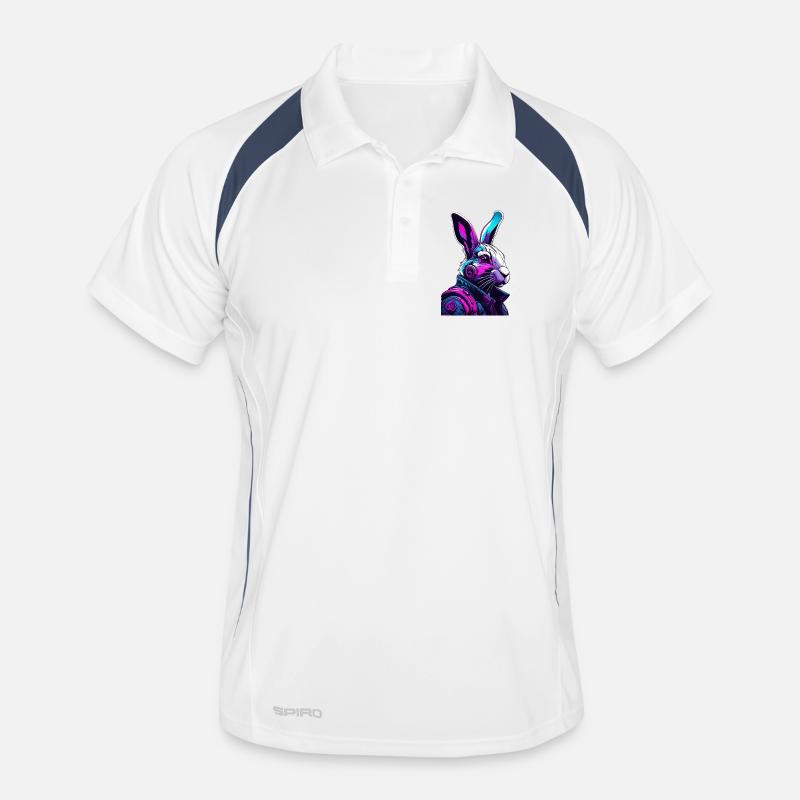 Lapin néon avec casque et look numérique Polo respirant Homme