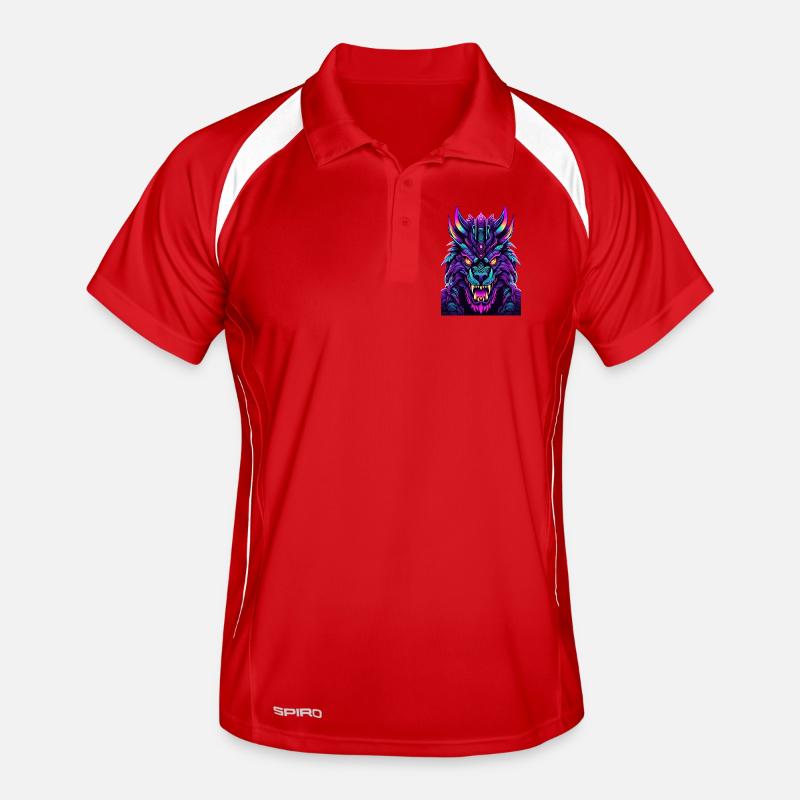 Neon Wolf Spirit Men's Polo breathable