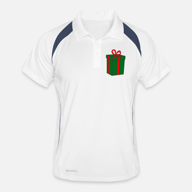 Cadeau vert avec ruban rouge Polo respirant Homme