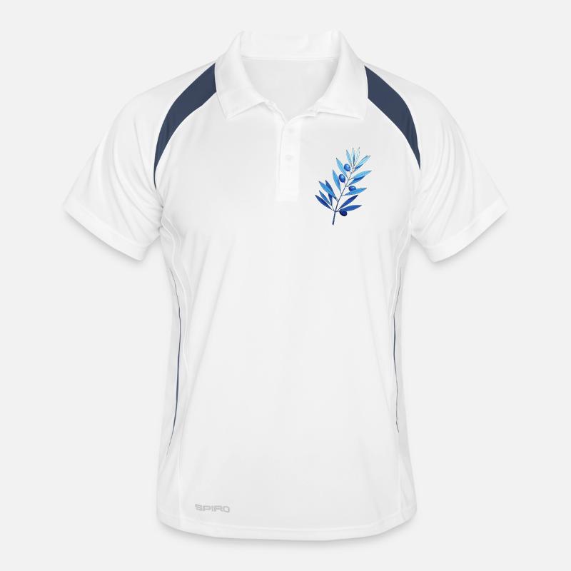 Branch | Blue leaf branches with blueberries Men's Polo breathable
