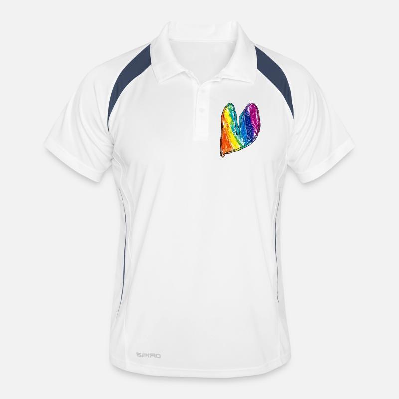 Crayon de cire en forme de cœur arc-en-ciel Polo respirant Homme