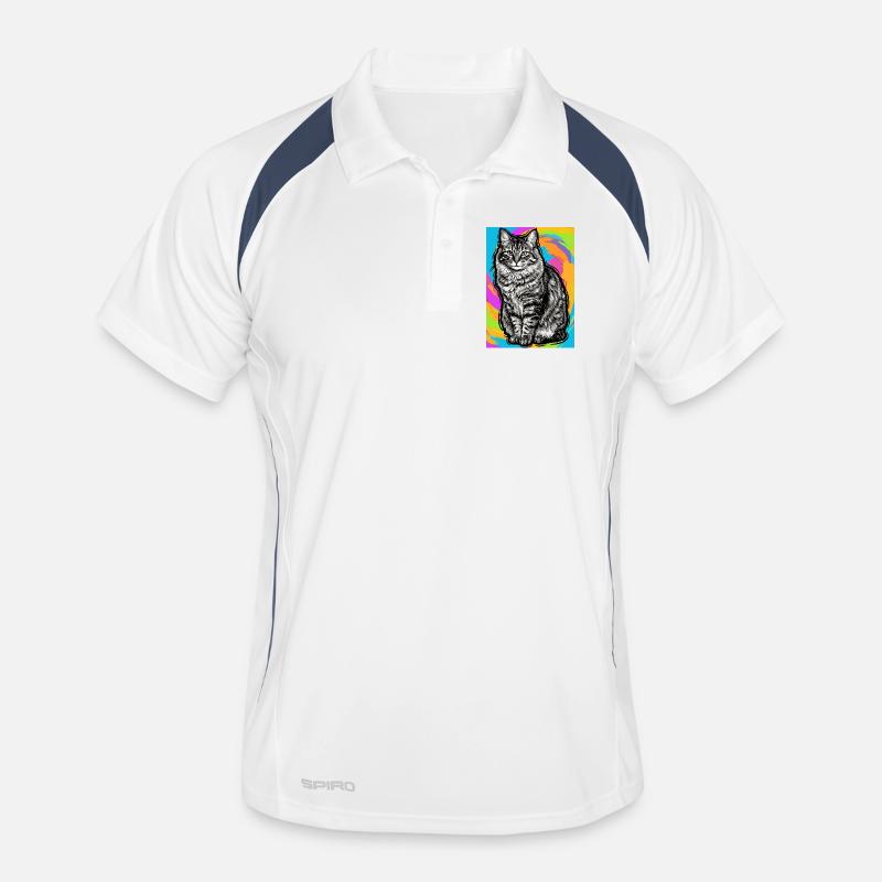 cat - Men's Polo breathable - white/navy