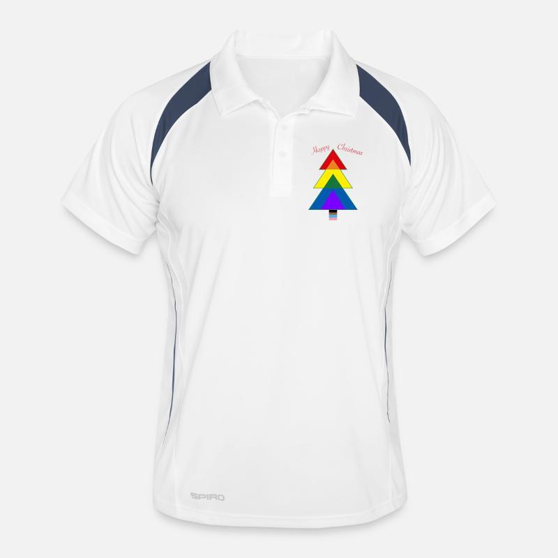 Weihnachtsbaum - Pride tree LGBTQ+ - Männer Polo atmungsaktiv - Weiß/Navy