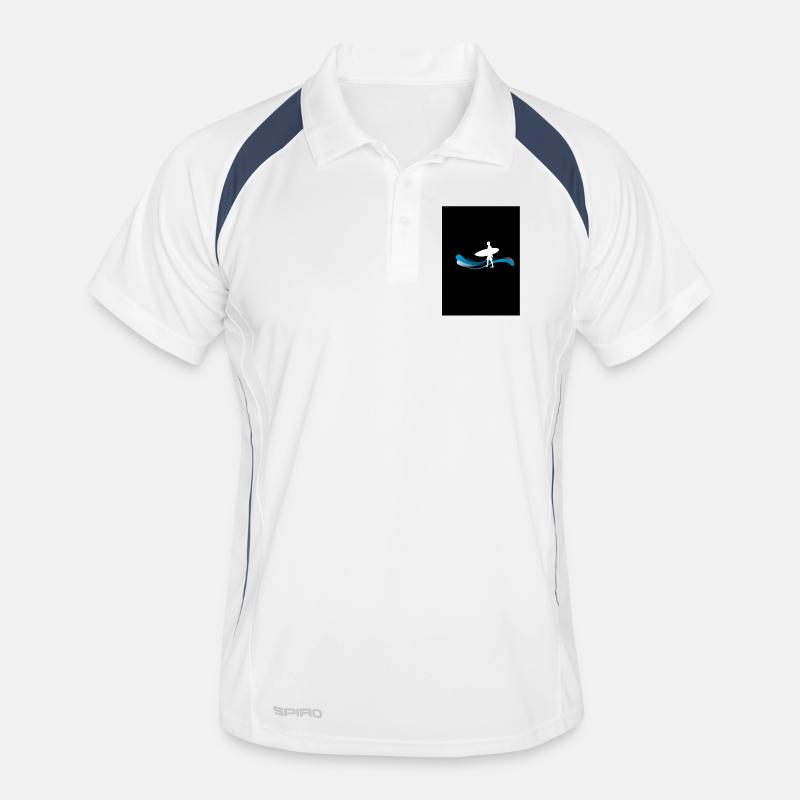 Silhouette de surfeur sur les vagues Polo respirant Homme