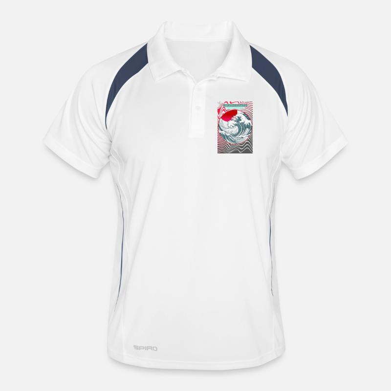 Soleil Rouge Cercle Vague Danse Polo respirant Homme