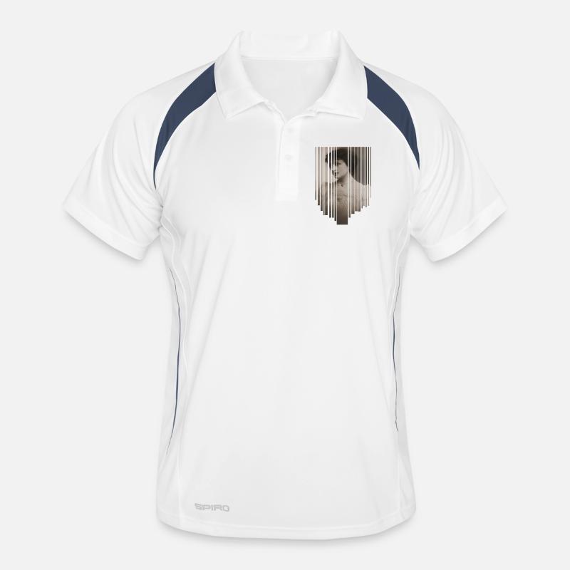 Portrait vintage avec bande de code-barres Polo respirant Homme