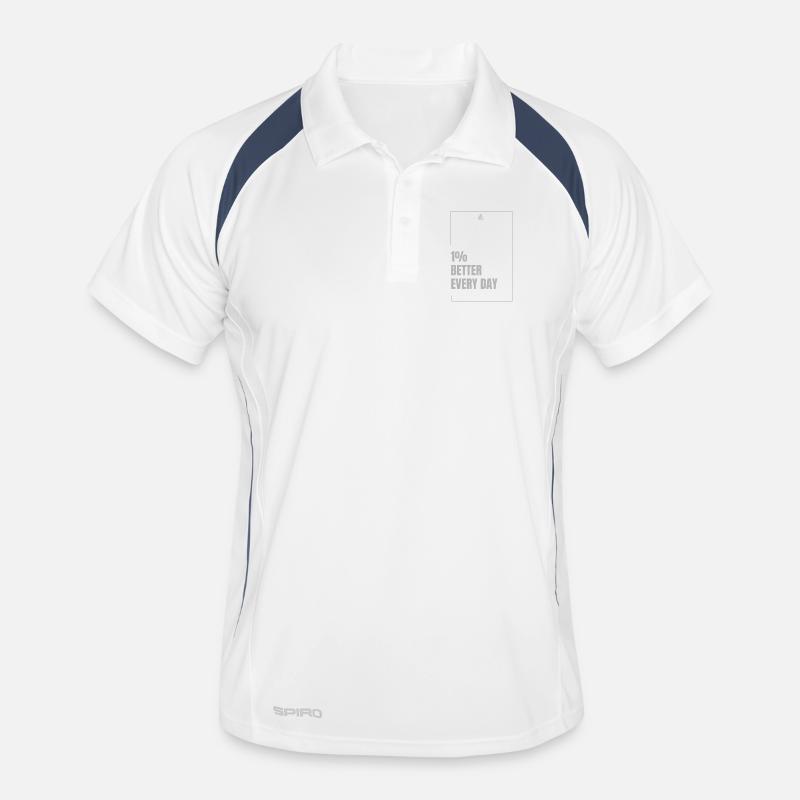 1% Better Every Day — Discipline Mindset Design Men's Polo breathable