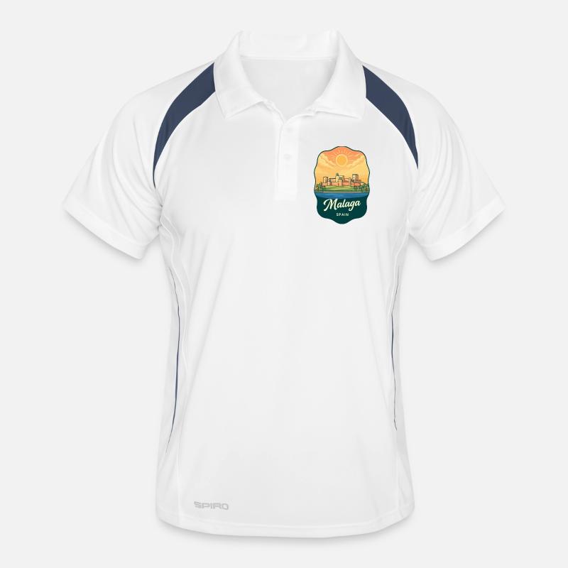 Malaga Alcazaba Vintage Sunset Reiseabzeichen Männer Polo atmungsaktiv