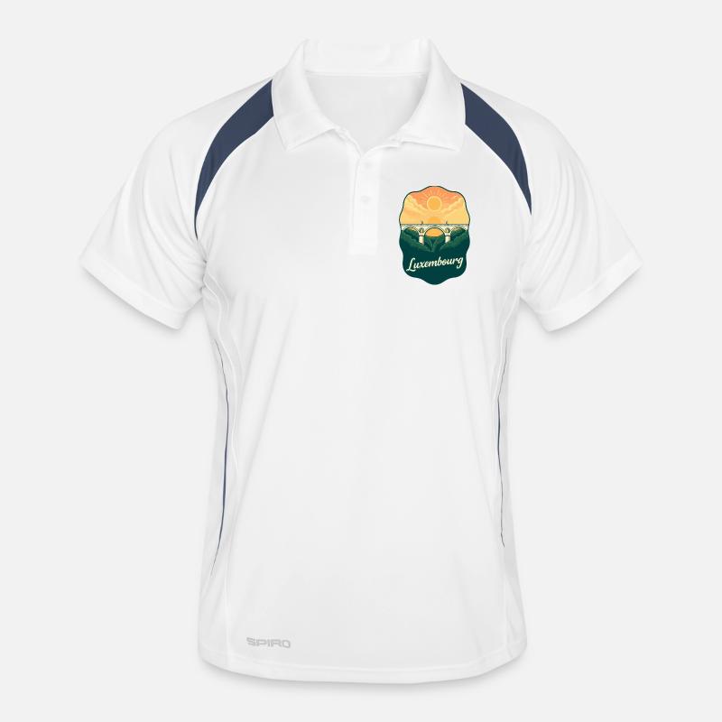 Luxembourg Adolphe Bridge Vintage Badge Men's Polo breathable
