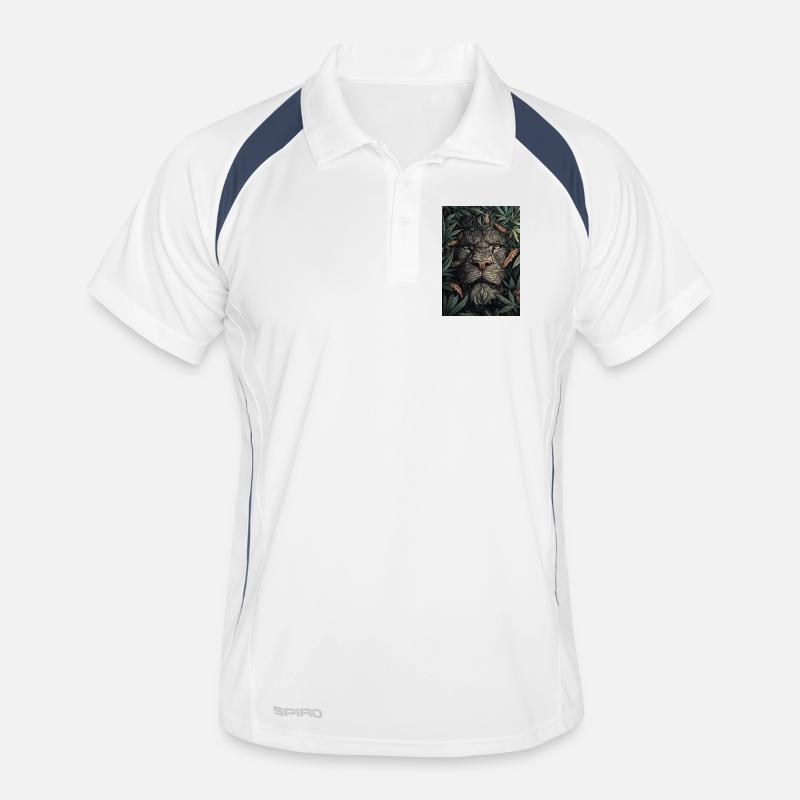 Lion's head in the foliage Men's Polo breathable