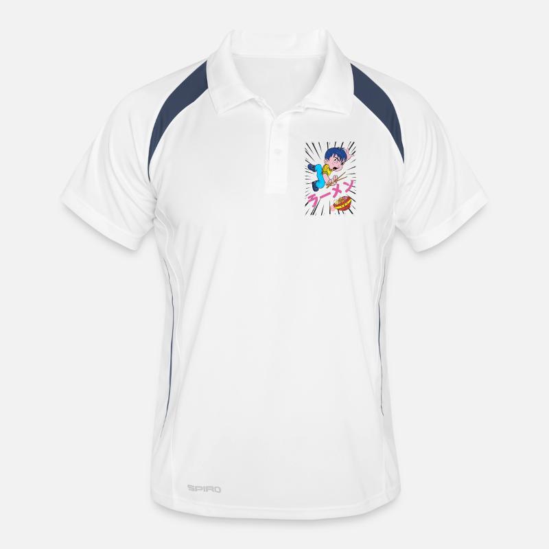 Ramen Boy - Men's Polo breathable - white/navy