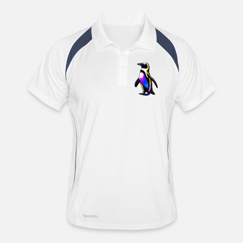 Pinguin - Männer Polo atmungsaktiv - Weiß/Navy