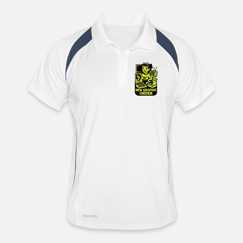 Retro Computer Graphics - Men's Polo breathable - white/navy