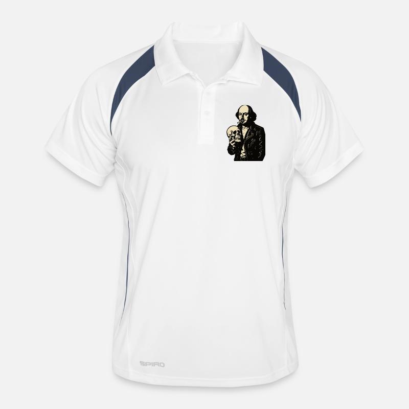 William Shakespeare with skull portrait Men's Polo breathable