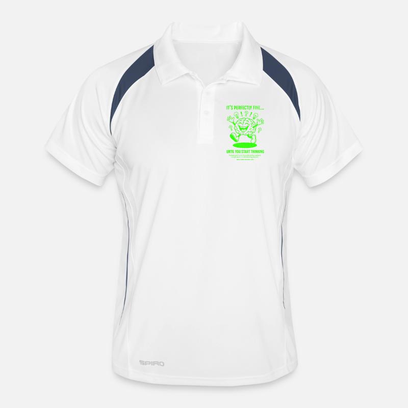 Green Brain Cartoon Thinking Men's Polo breathable