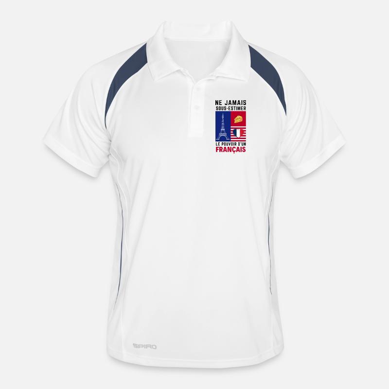 Éiffel et Coeur Français Polo respirant Homme