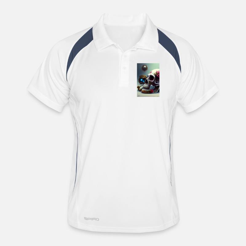 Abstract skull with rose Men's Polo breathable