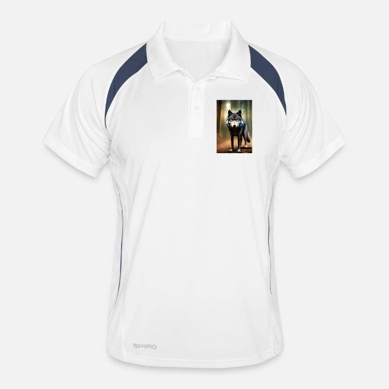 Loup dans la forêt Polo respirant Homme