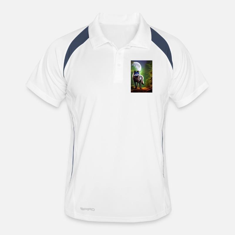 Wolf and Moon Men's Polo breathable