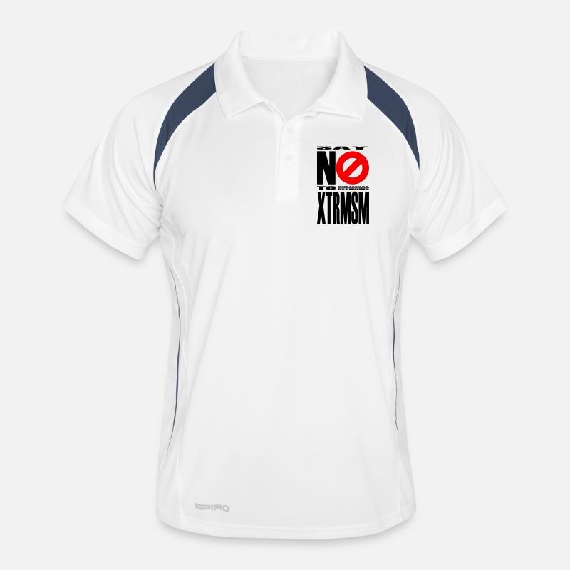 NO2XTRMSM - Männer Polo atmungsaktiv - Weiß/Navy