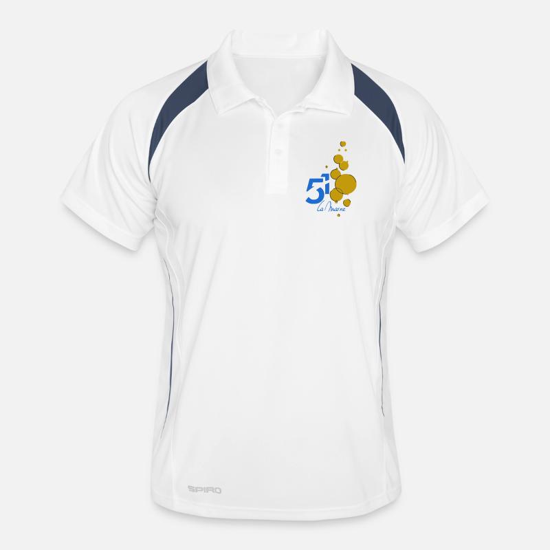 Logo stylisé de La Marne avec bulles dorées Polo respirant Homme